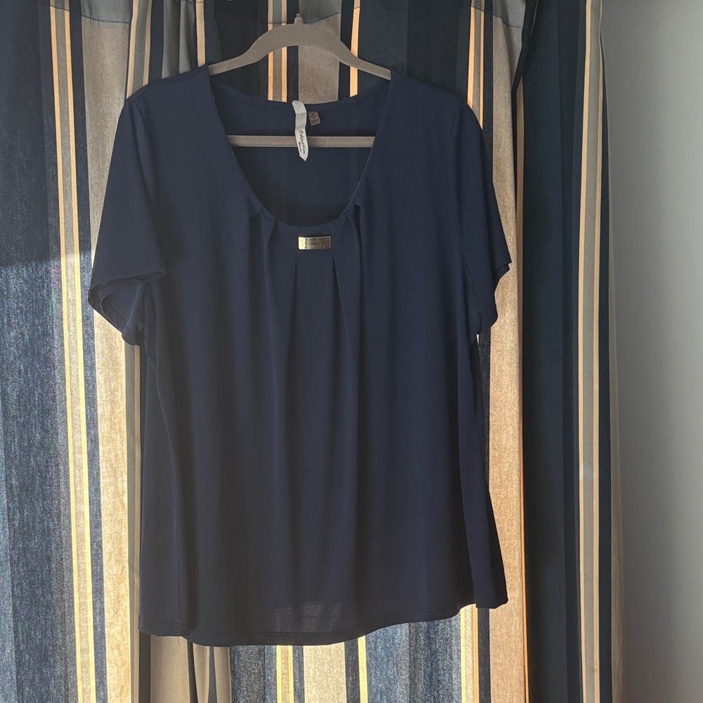 Nice blue NY Collection Woman top, size 2X